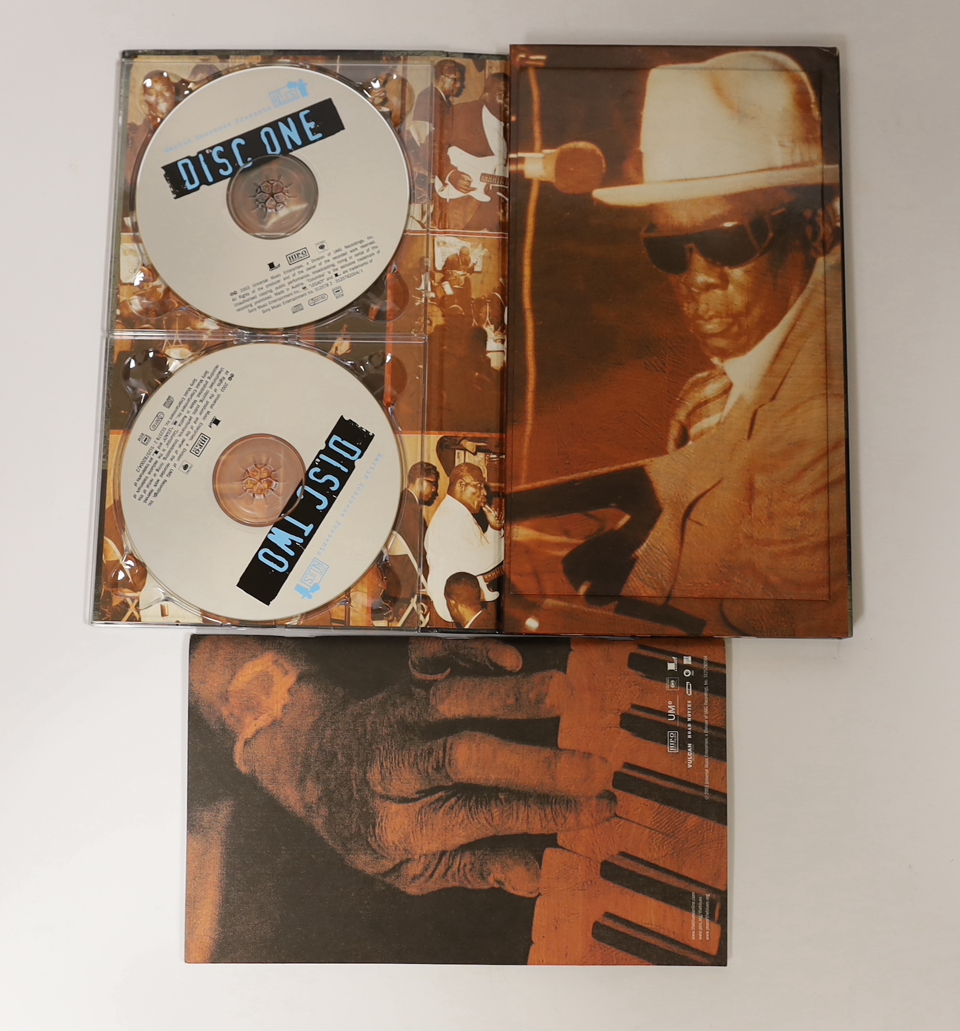 Four CD box sets; The Life and music of Richard Thompson, XTC Coat of Many Colours, Genesis Archive 1967-75, Martin Scorsese Presents the Blues (a Musical Journey)